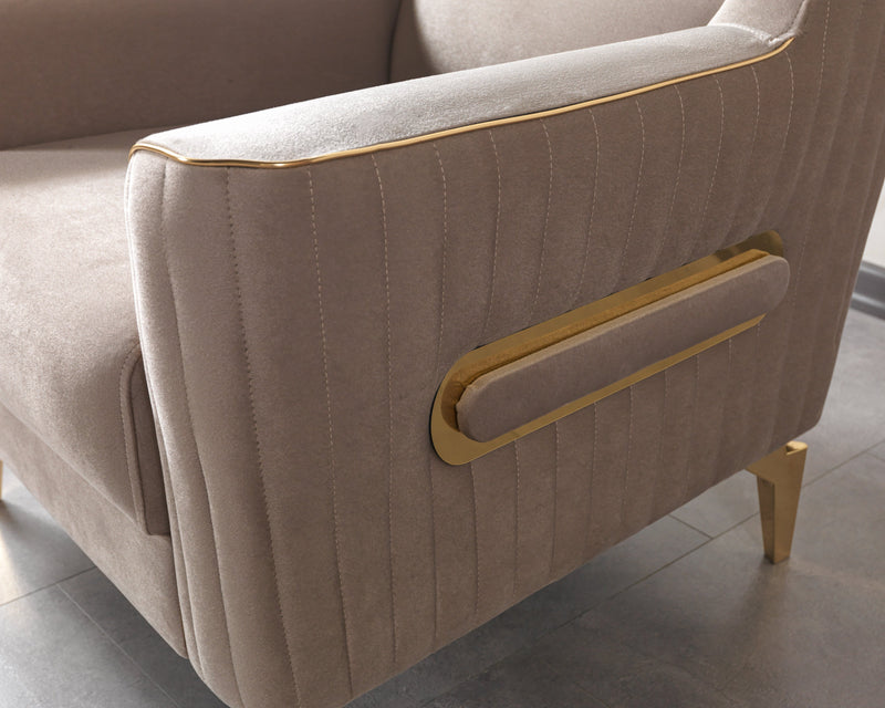 Sandra Coffee Velvet Sofa 88" & Loveseat 64" - SANDRACOFFEE-SL