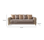 Sandra Coffee Velvet Sofa 88" & Loveseat 64" - SANDRACOFFEE-SL