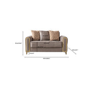 Sandra Coffee Velvet Sofa 88" & Loveseat 64" - SANDRACOFFEE-SL