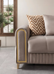 Sandra Coffee Velvet Sofa 88" & Loveseat 64" - SANDRACOFFEE-SL