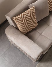 Sandra Coffee Velvet Sofa 88" & Loveseat 64" - SANDRACOFFEE-SL