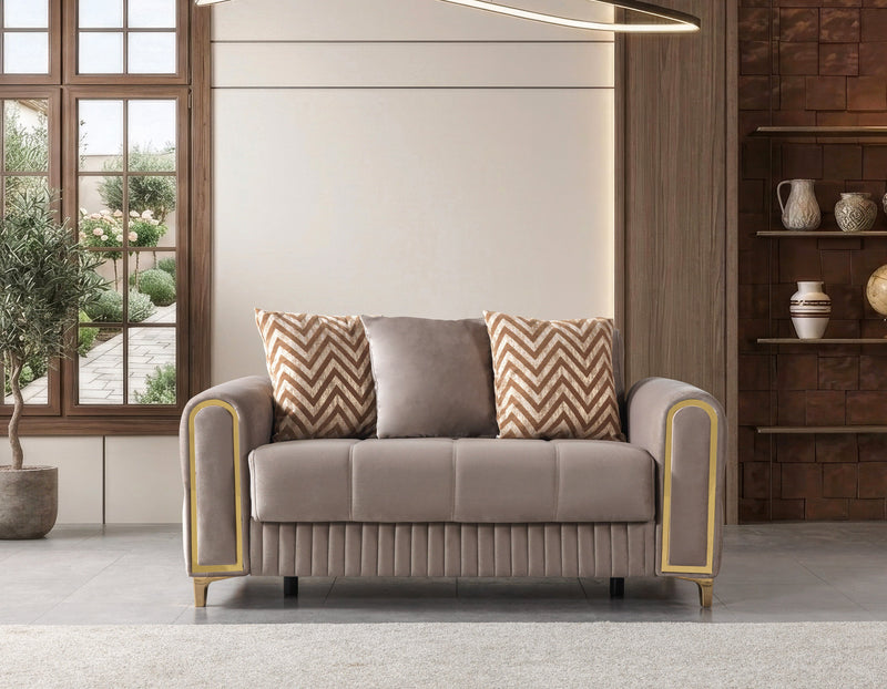 Sandra Coffee Velvet Sofa 88" & Loveseat 64" - SANDRACOFFEE-SL