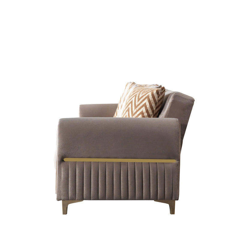 Sandra Coffee Velvet Sofabed 88" - SANDRACOFFEE-S