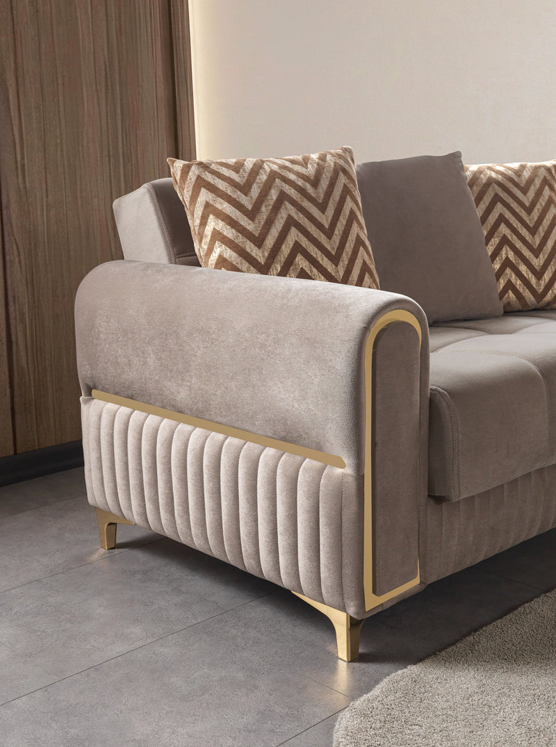 Sandra Coffee Velvet Sofabed 88" - SANDRACOFFEE-S