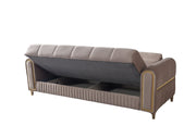 Sandra Coffee Velvet Sofabed 88" - SANDRACOFFEE-S