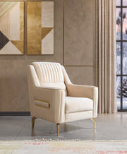 Sandra Ivory Velvet Chair - SANDRAIVORY-CHAIR
