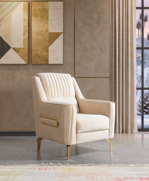 Sandra Ivory Velvet Chair - SANDRAIVORY-CHAIR