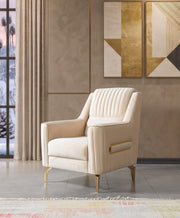 Sandra Ivory Velvet Chair - SANDRAIVORY-CHAIR