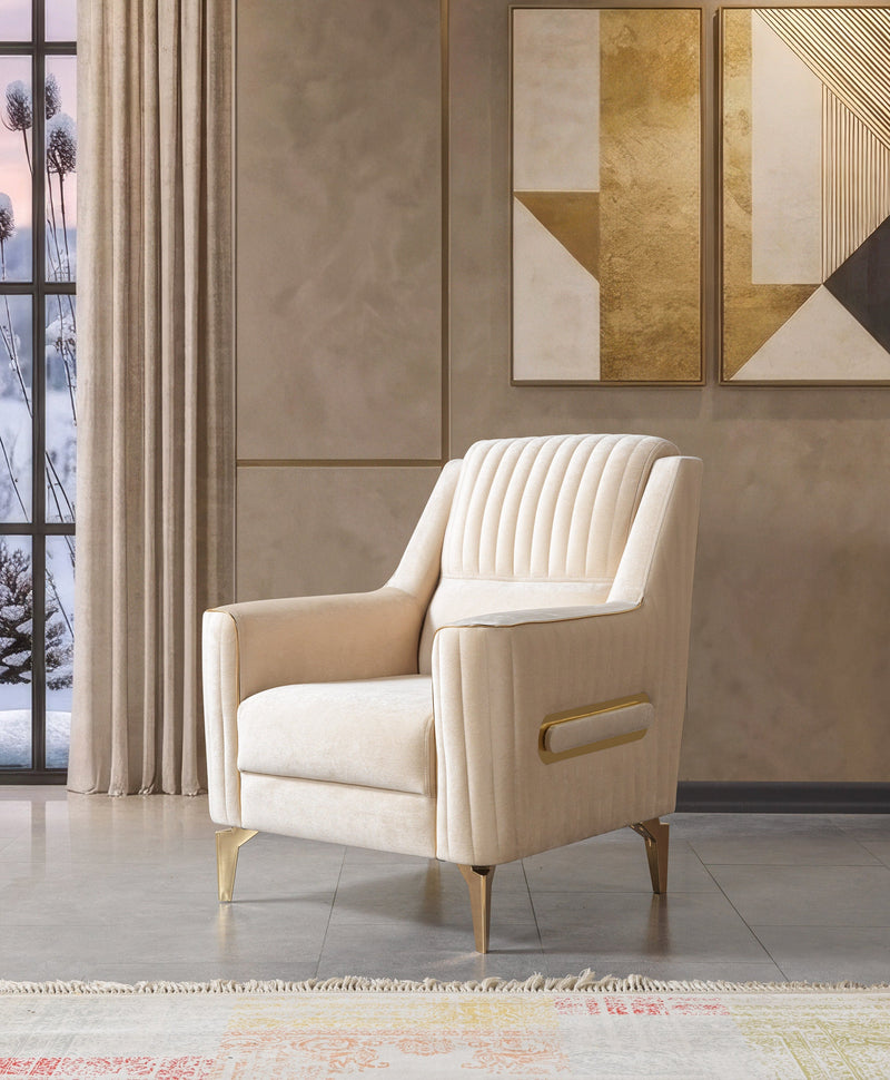 Sandra Ivory Velvet Chair - SANDRAIVORY-CHAIR
