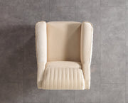 Sandra Ivory Velvet Chair - SANDRAIVORY-CHAIR