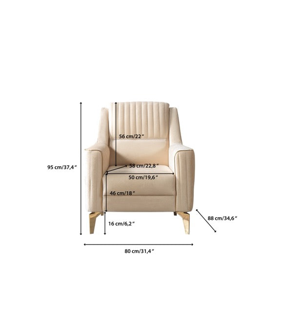 Sandra Ivory Velvet Chair - SANDRAIVORY-CHAIR