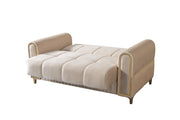 Sandra Ivory Velvet Loveseat 64.5" - SANDRAIVORY-L