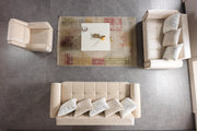 Sandra Ivory Velvet Sofa 88" & Loveseat 64" - SANDRAIVORY-SL