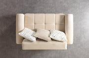 Sandra Ivory Velvet Sofa 88" & Loveseat 64" - SANDRAIVORY-SL