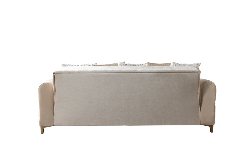 Sandra Ivory Velvet Sofa 88" & Loveseat 64" - SANDRAIVORY-SL