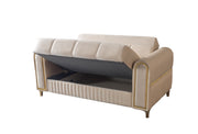 Sandra Ivory Velvet Sofa 88" & Loveseat 64" - SANDRAIVORY-SL