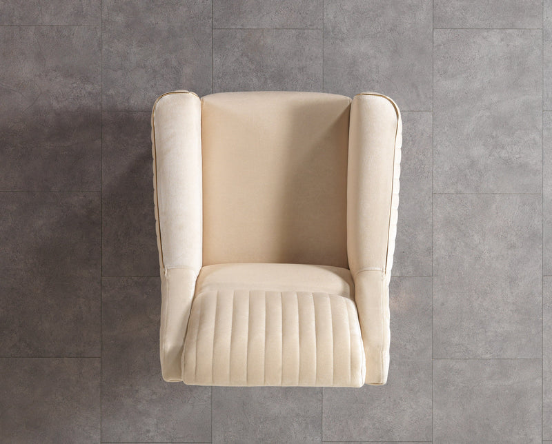 Sandra Ivory Velvet Sofa 88" & Loveseat 64" - SANDRAIVORY-SL