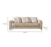 Sandra Ivory Velvet Sofabed 88" - SANDRAIVORY-S
