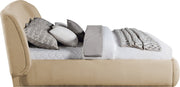 Sandro Chenille Fabric Upholstered Full Bed in Beige - SandroBeige-F