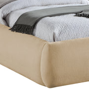Sandro Chenille Fabric Upholstered Full Bed in Beige - SandroBeige-F