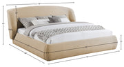 Sandro Chenille Fabric Upholstered Full Bed in Beige - SandroBeige-F