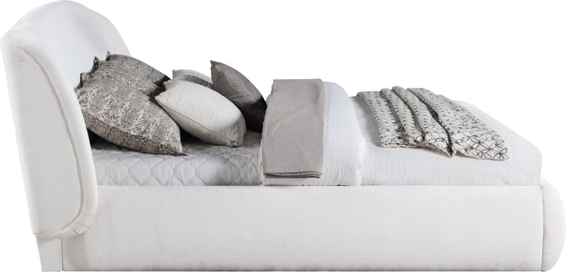 Sandro Chenille Fabric Upholstered Full Bed in Cream - SandroCream-F