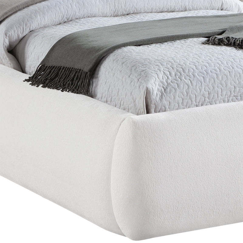 Sandro Chenille Fabric Upholstered Full Bed in Cream - SandroCream-F