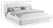 Sandro Chenille Fabric Upholstered Full Bed in Cream - SandroCream-F