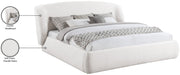 Sandro Chenille Fabric Upholstered Full Bed in Cream - SandroCream-F