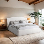 Sandro Chenille Fabric Upholstered Full Bed in Cream - SandroCream-F