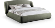 Sandro Chenille Fabric Upholstered Full Bed in Green - SandroGreen-F