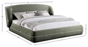 Sandro Chenille Fabric Upholstered Full Bed in Green - SandroGreen-F