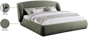 Sandro Chenille Fabric Upholstered Full Bed in Green - SandroGreen-F