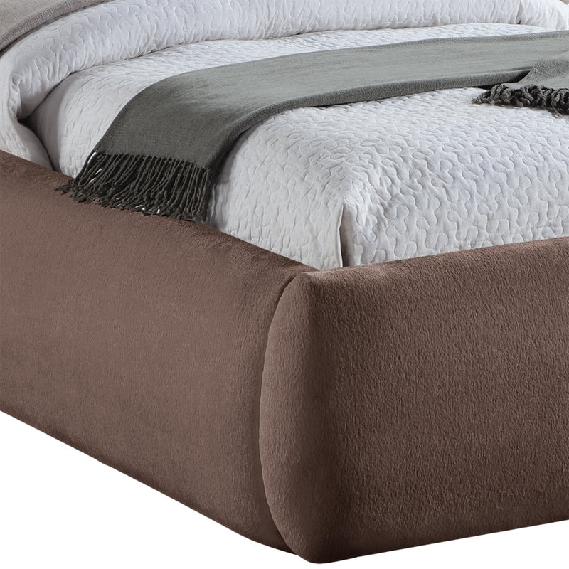 Sandro Chenille Fabric Upholstered King Bed in Brown - SandroBrown-K