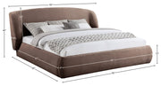 Sandro Chenille Fabric Upholstered King Bed in Brown - SandroBrown-K