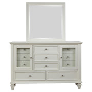 Sandy Beach 11-drawer Dresser with Mirror Cream White - 201303M