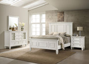 Sandy Beach 4-piece Eastern King Bedroom Set Cream White - 201301KEN-S4