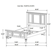 Sandy Beach 4-piece Eastern King Bedroom Set Cream White - 201301KEN-S4