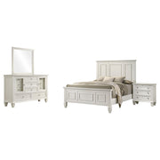 Sandy Beach 4-piece Eastern King Bedroom Set Cream White - 201301KEN-S4