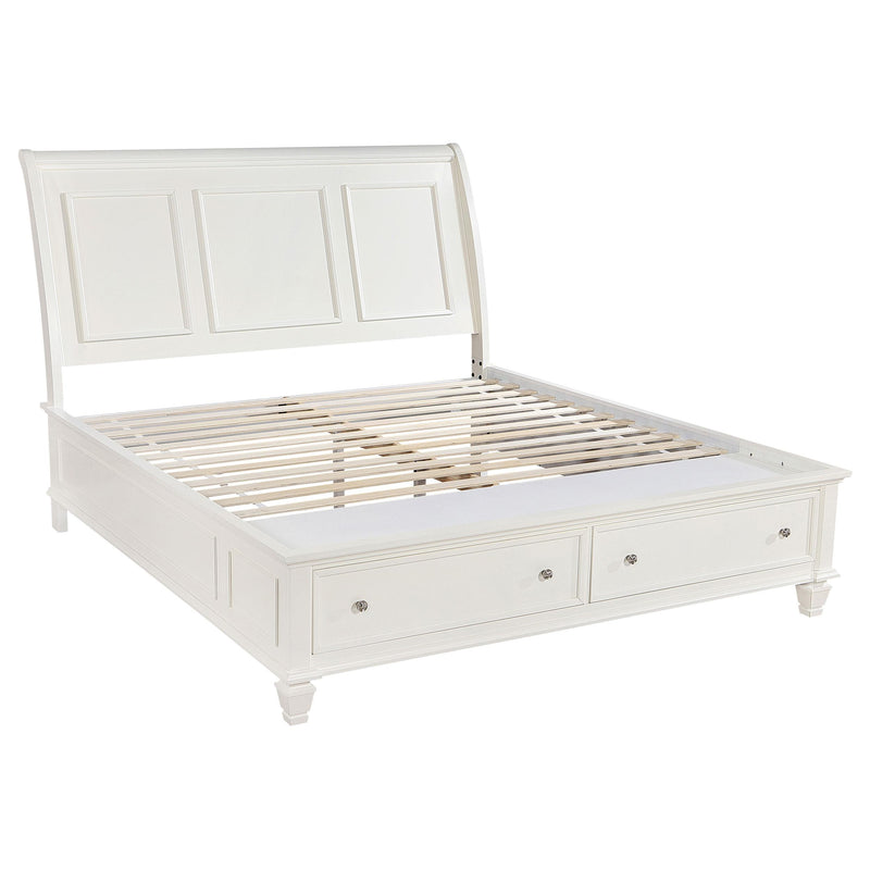 Sandy Beach 4-piece Eastern King Bedroom Set Cream White - 201309KE-S4