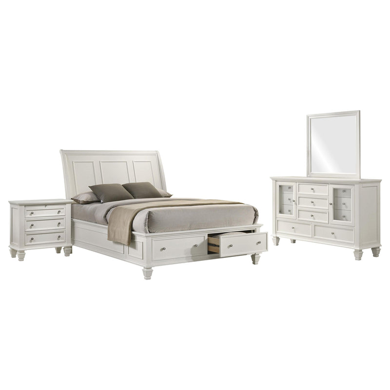 Sandy Beach 4-piece Queen Bedroom Set Cream White - 201309Q-S4
