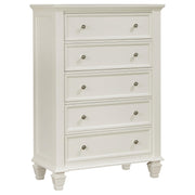 Sandy Beach 5-drawer Bedroom Chest Cream White - 201305