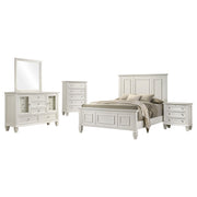 Sandy Beach 5-piece Eastern King Bedroom Set Cream White - 201301KEN-S5