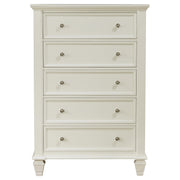 Sandy Beach 5-piece Queen Bedroom Set Cream White - 201301Q-S5