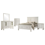 Sandy Beach 5-piece Queen Bedroom Set Cream White - 201301Q-S5