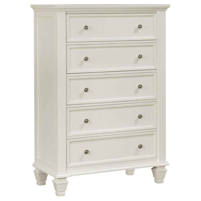 Sandy Beach 5-piece Queen Bedroom Set Cream White - 201309Q-S5