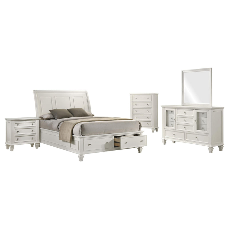 Sandy Beach 5-piece Queen Bedroom Set Cream White - 201309Q-S5