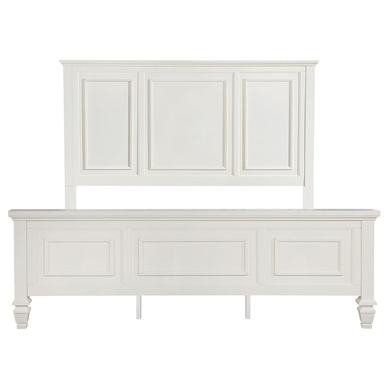 Sandy Beach 63-inch Eastern King Wood Panel Bed Cream White - 201301KEN