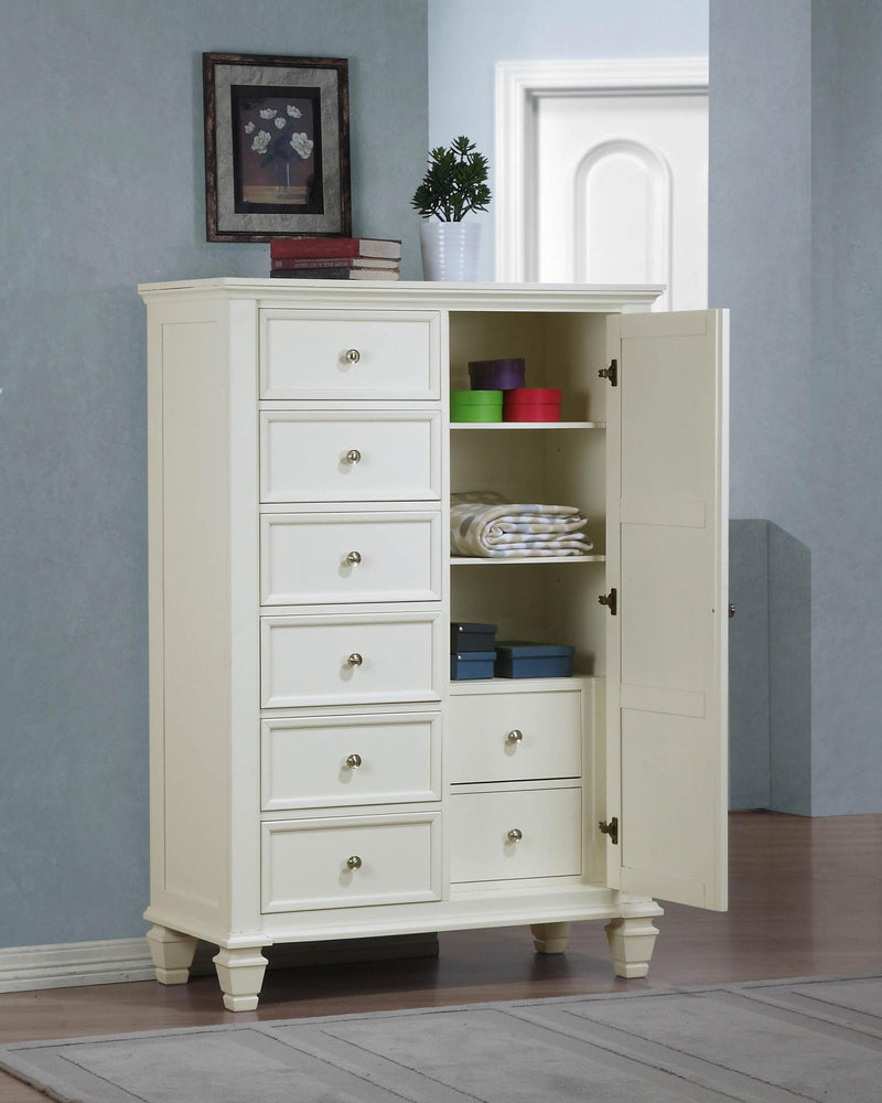 Sandy Beach 8-drawer Door Chest Cream White - 201308