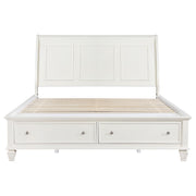 Sandy Beach Wood Eastern King Storage Panel Bed Cream White - 201309KE